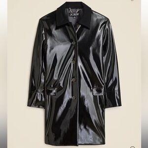 J. Crew COLLECTION Black Patent Trench Coat